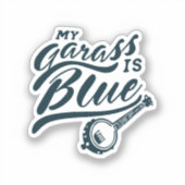Mijn banjo is blauw sticker (Voorkant)