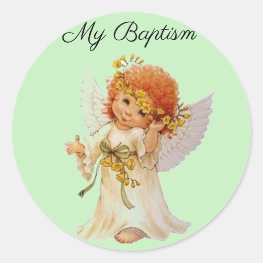 Mijn Baptisme-engel Ronde Sticker (Voorkant)