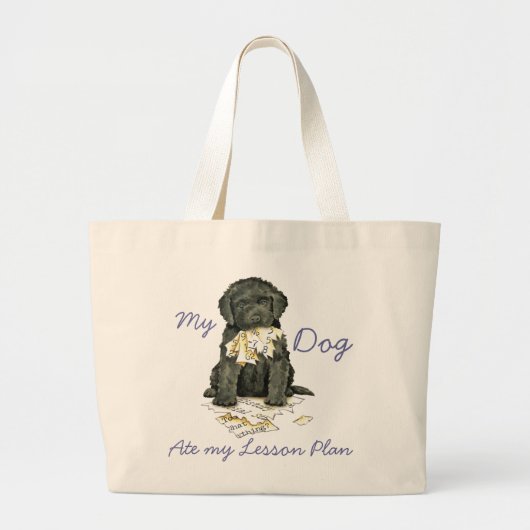 Mijn Barbet Ate Mijn Lesson Plan Grote Tote Bag (Voorkant)
