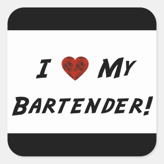 Mijn Bartender! Vierkante Sticker (Voorkant)
