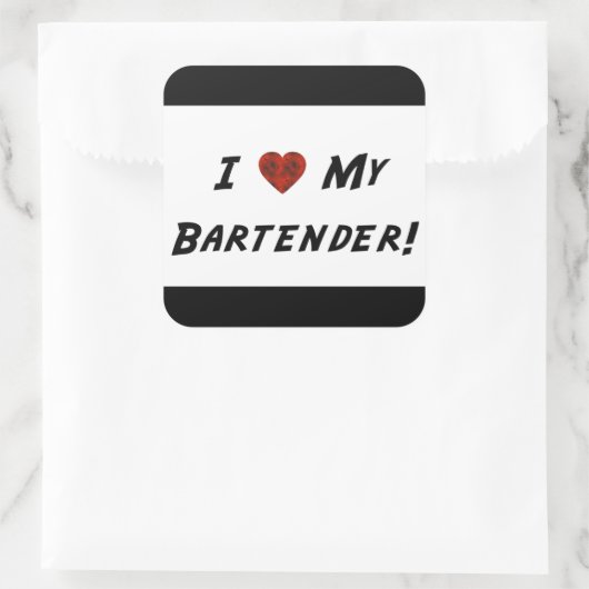 Mijn Bartender! Vierkante Sticker (Tas)