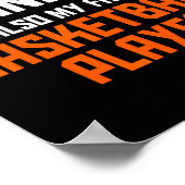 Mijn Basketbal Ouder Kleinzoon Favoriete Basketbal Poster (Hoek)