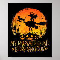 Mijn Basset Hound Rides Shotgun Hond Halloween Cos