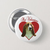 Mijn Basset Hound Valentijn Ronde Button 5,7 Cm (Voorkant /achterkant)