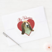 Mijn Basset Hound Valentijn Ronde Sticker (Envelop)