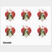 Mijn Basset Hound Valentijn Ronde Sticker (Vel)