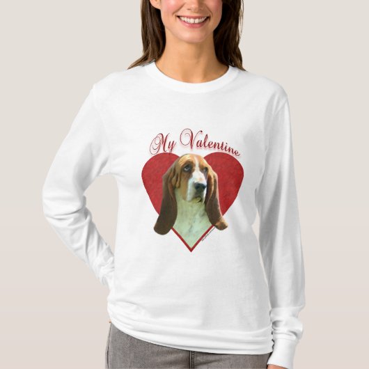 Mijn Basset Hound Valentijn T-shirt (Voorkant)
