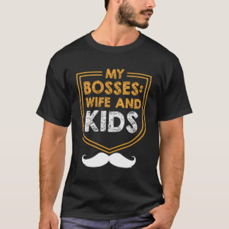 Mijn bazen vrouw en Kinder vader grappige papa Hum T-shirt