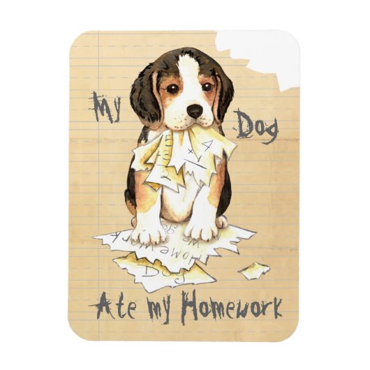 Mijn Beagle Ate Mijn Homework Magneet (Verticaal)