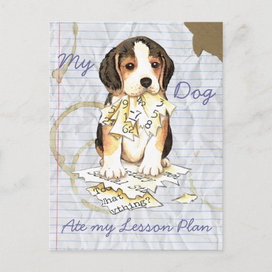 Mijn Beagle Ate Mijn Lesson Plan Briefkaart (Voorkant)