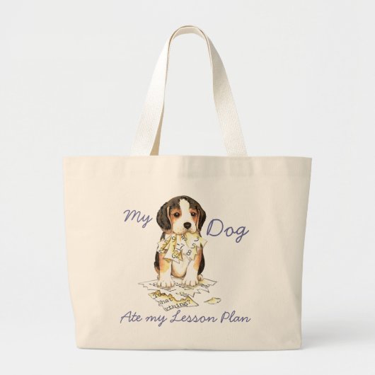 Mijn Beagle Ate Mijn Lesson Plan Grote Tote Bag (Voorkant)