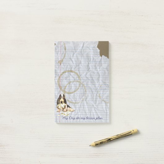 Mijn Beagle Ate mijn Lesson Plan Post-it® Notes (Op bureau)