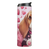 Mijn Beagle Dog is mijn Valentijn gepersonaliseerd Thermosbeker (Gedraaid links)