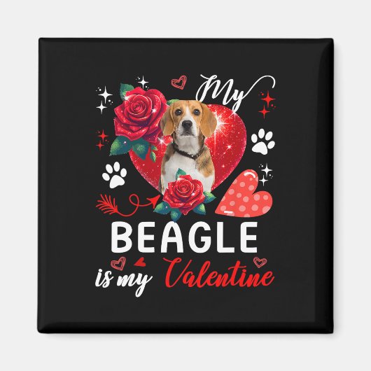 Mijn Beagle is mijn Valentijn eigenaar minnaar blo Magneet (Voorkant)