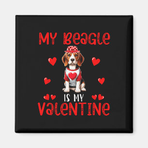 Mijn Beagle is mijn Valentijn Harten Kostuum Enige Magneet
