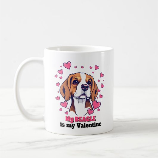 Mijn Beagle is mijn Valentijn Schattige Funny Koffiemok (Links)