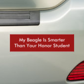 Mijn beagle is slimmer dan je goede student bumpersticker (Op auto)