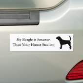 Mijn beagle is slimmer dan je goede student bumpersticker (Op auto)