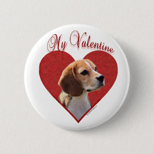 Mijn Beagle Valentijn Ronde Button 5,7 Cm