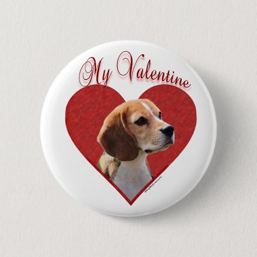 Mijn Beagle Valentijn Ronde Button 5,7 Cm (Voorkant)