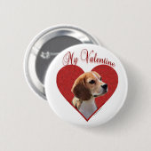Mijn Beagle Valentijn Ronde Button 5,7 Cm (Voorkant /achterkant)