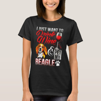 Mijn beagle wijn en pet t-shirt