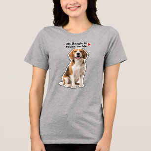 Mijn Beagle Zit Aan Me Vast Hondenliefhebber Tri-Blend Shirt