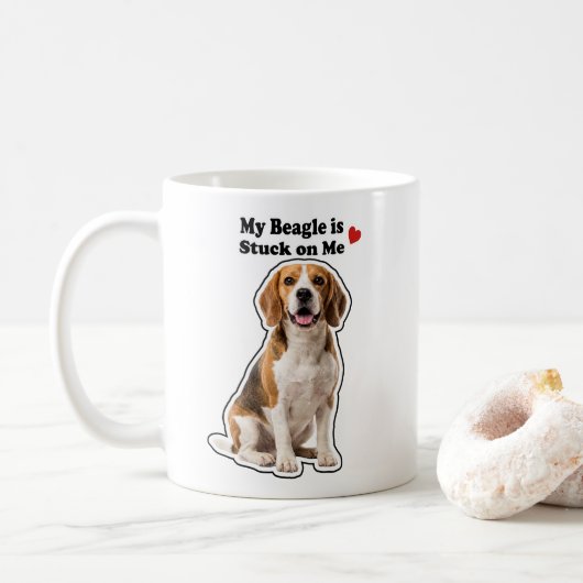 Mijn Beagle Zit Vast Aan Mij Hond Liefhebber Koffiemok (Met donut)