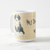 Mijn Beardie Ate mijn thuiswerk Koffiemok (Voorkant links)