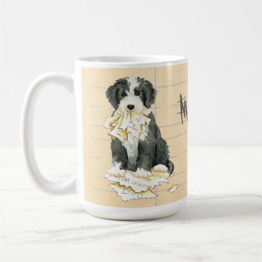 Mijn Beardie Ate mijn thuiswerk Koffiemok (Links)