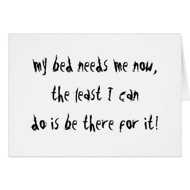 Mijn bed heeft me nodig (Voorkant Horizontaal)