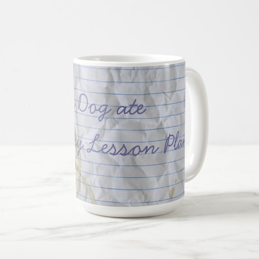 Mijn Bedlington Ate My Lesson Plan Coffee Mok (Voorkant rechts)