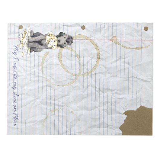 Mijn Bedlington Terrier Ate mijn Lesson Plan Notit Notitieblok (Voorkant)