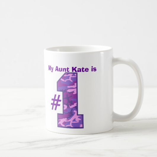 Mijn BEDRAG is nummer één Aangepast Paarse Camo v1 Koffiemok (Rechts)