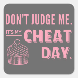 Mijn Bedrieglijke Dag Roze Cupcake Dieet Humor Vierkante Sticker