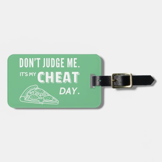 Mijn Bedrog Dag Eet Pizza Dieet Humor Bagagelabel (Voorkant horizontaal)