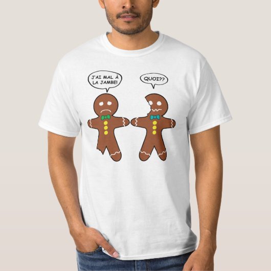 Mijn been Hurts Gingerbrood Cookie Funny French T-shirt (Voorkant)