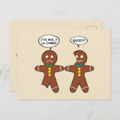 Mijn been Hurts Gingerbrood Cookie in het Frans Feestdagenkaart (Voorkant / Achterkant)