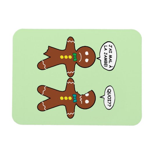 Mijn been Hurts Gingerbrood Cookie in het Frans Magneet (Horizontaal)