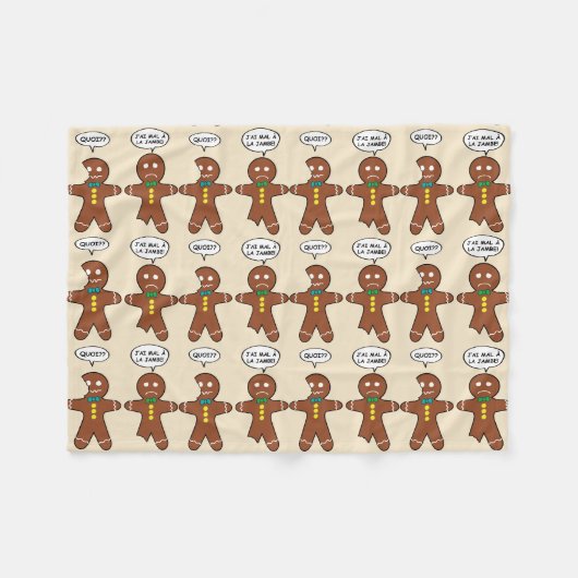 Mijn been Hurts Gingerbrood Cookie in het Frans Pa Fleece Deken (Voorkant (Horizontaal))