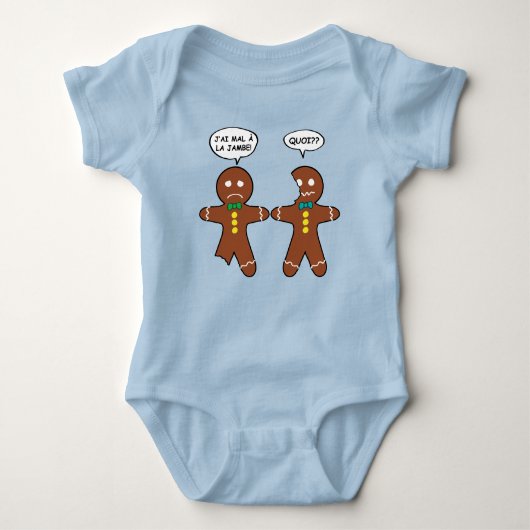 Mijn been Hurts Gingerbrood Cookie in het Frans Romper (Voorkant)