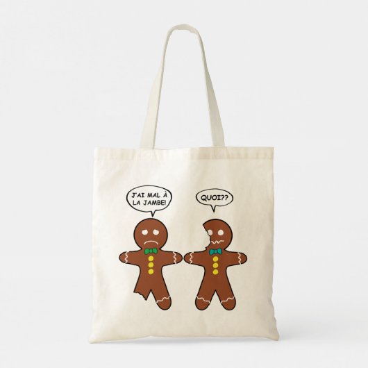 Mijn been Hurts Gingerbrood Cookie in het Frans Tote Bag (Achterkant)