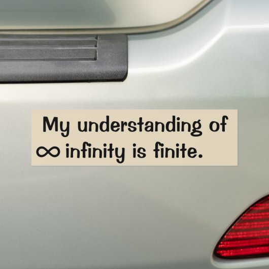 Mijn begrip van de oneindige bumpersticker (Op auto)