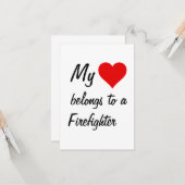 Mijn Behoort Aan Een Brandweerman Card Kaart (Voorkant / Achterkant in situ)