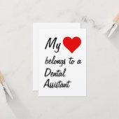 Mijn Behoort Bij Een Tandartsassistent Kaart (Voorkant / Achterkant in situ)