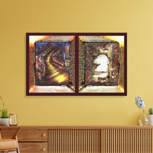 Mijn bekentenis en trap naar licht canvas afdruk (Insitu (Woonkamer))