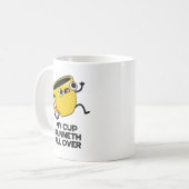 Mijn beker loopt over de grappige bijbel koffiemok (Voorkant links)