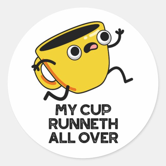 Mijn beker loopt over de grappige bijbel ronde sticker (Voorkant)