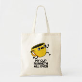 Mijn beker loopt over de grappige bijbel tote bag (Voorkant)