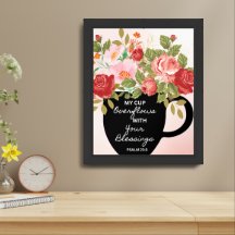 "Mijn beker loopt over." Kunstdruk op de muur 16 x